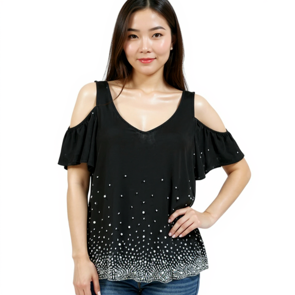 S. Levin Black Pre-Owned Ladies Top - Size Medium