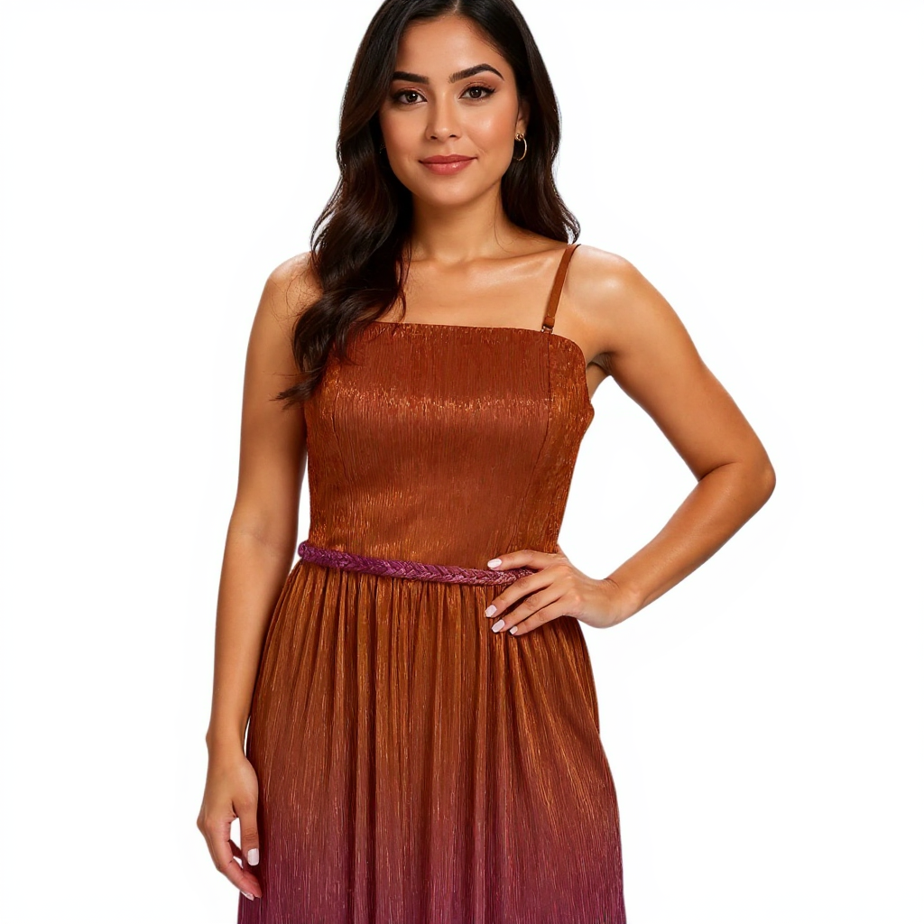Dress the Population Orange/Pink Ombre Pre-Owned Ladies Dress - Size Medium