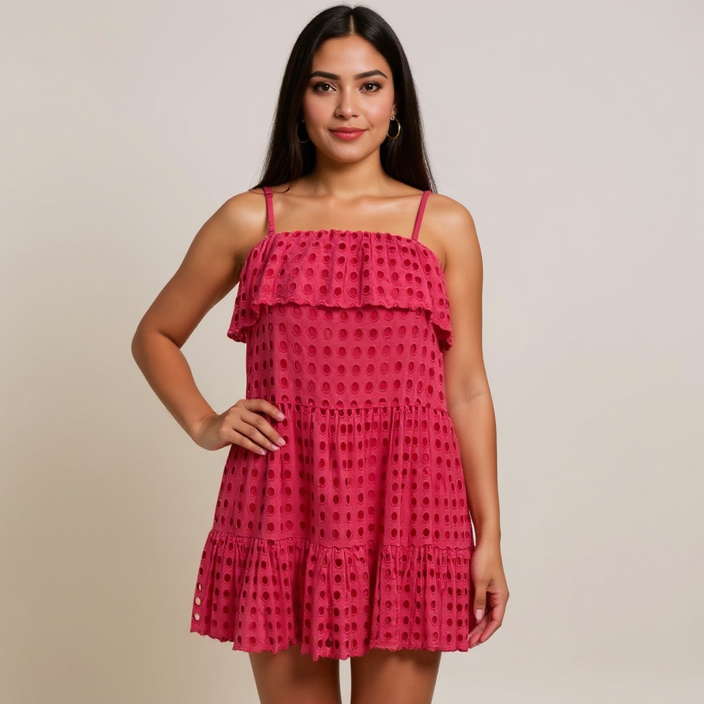 Solid & Striped Coral Crochet Ladies Pre-Owned Dress - Size Small