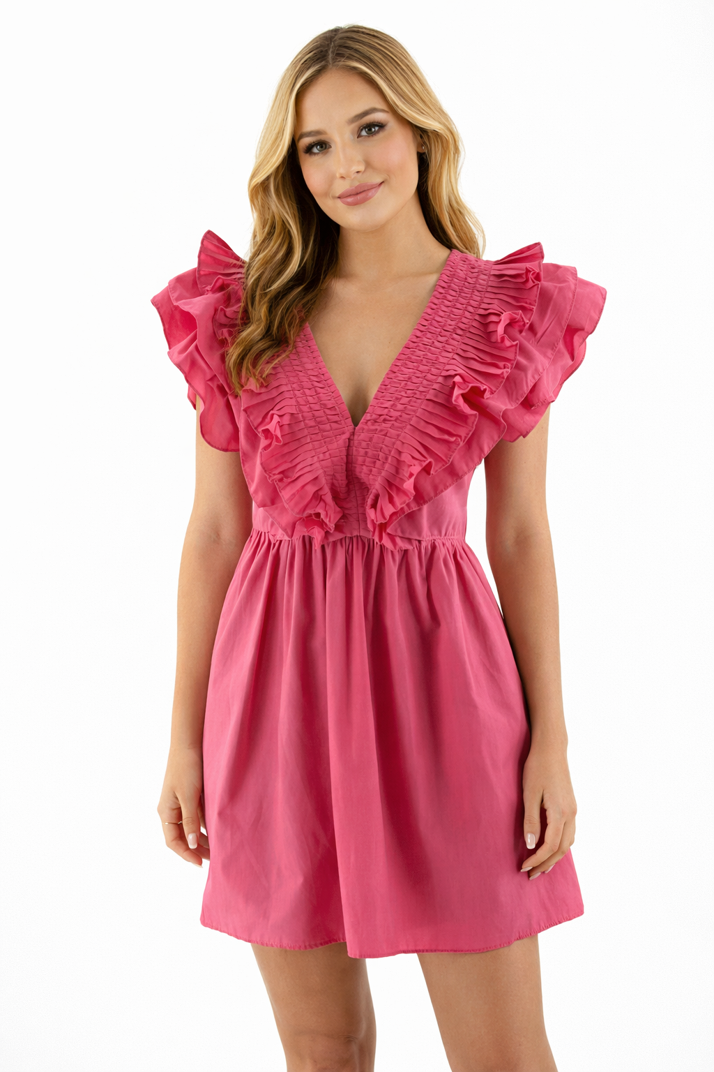 Entro Pink Solid Pre-Owned Ladies New With Tags Dress - Size Medium