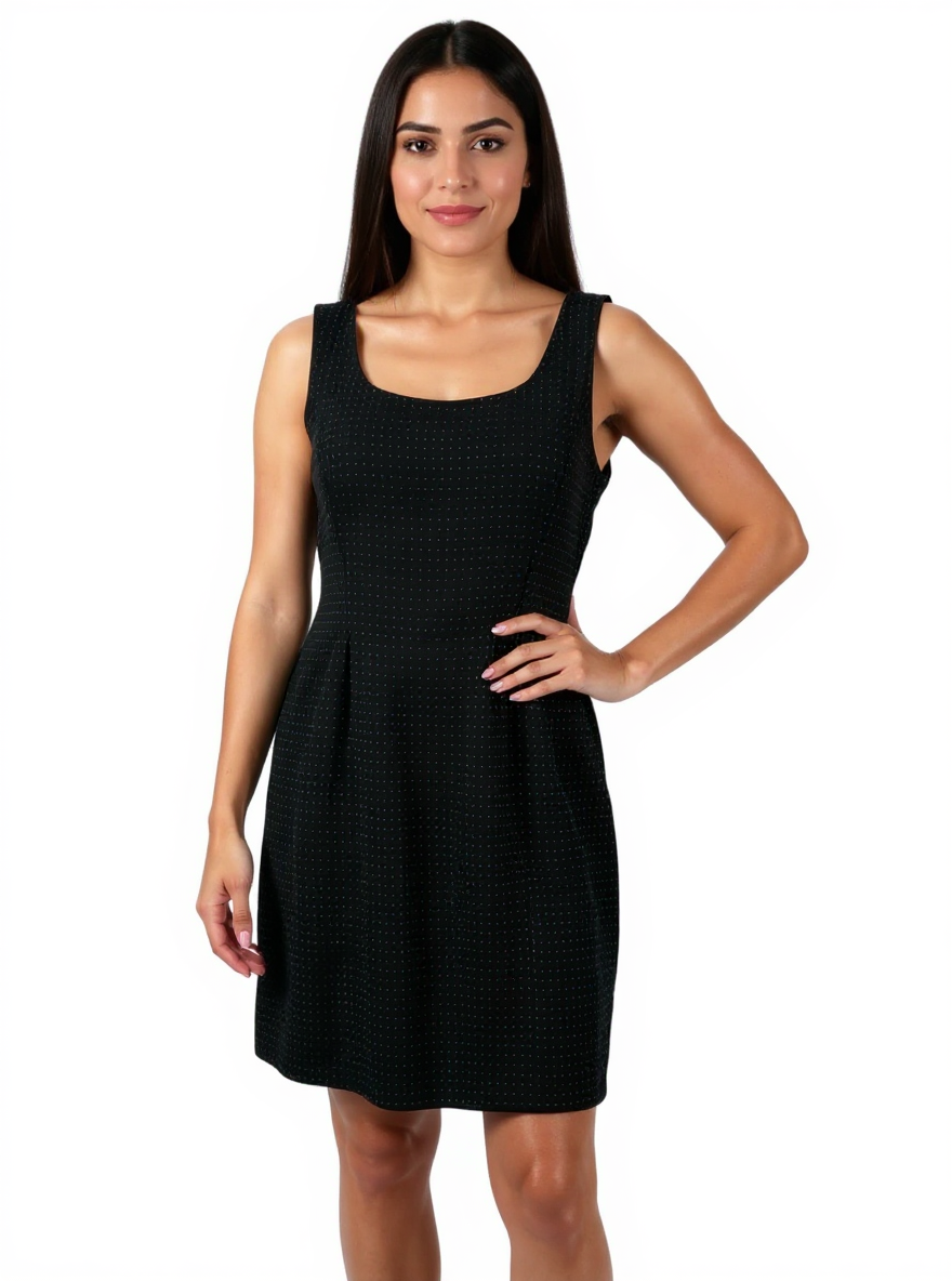 Kate Hill Black/White Pinstripe Pre-Owned Ladies Dress - Size 4
