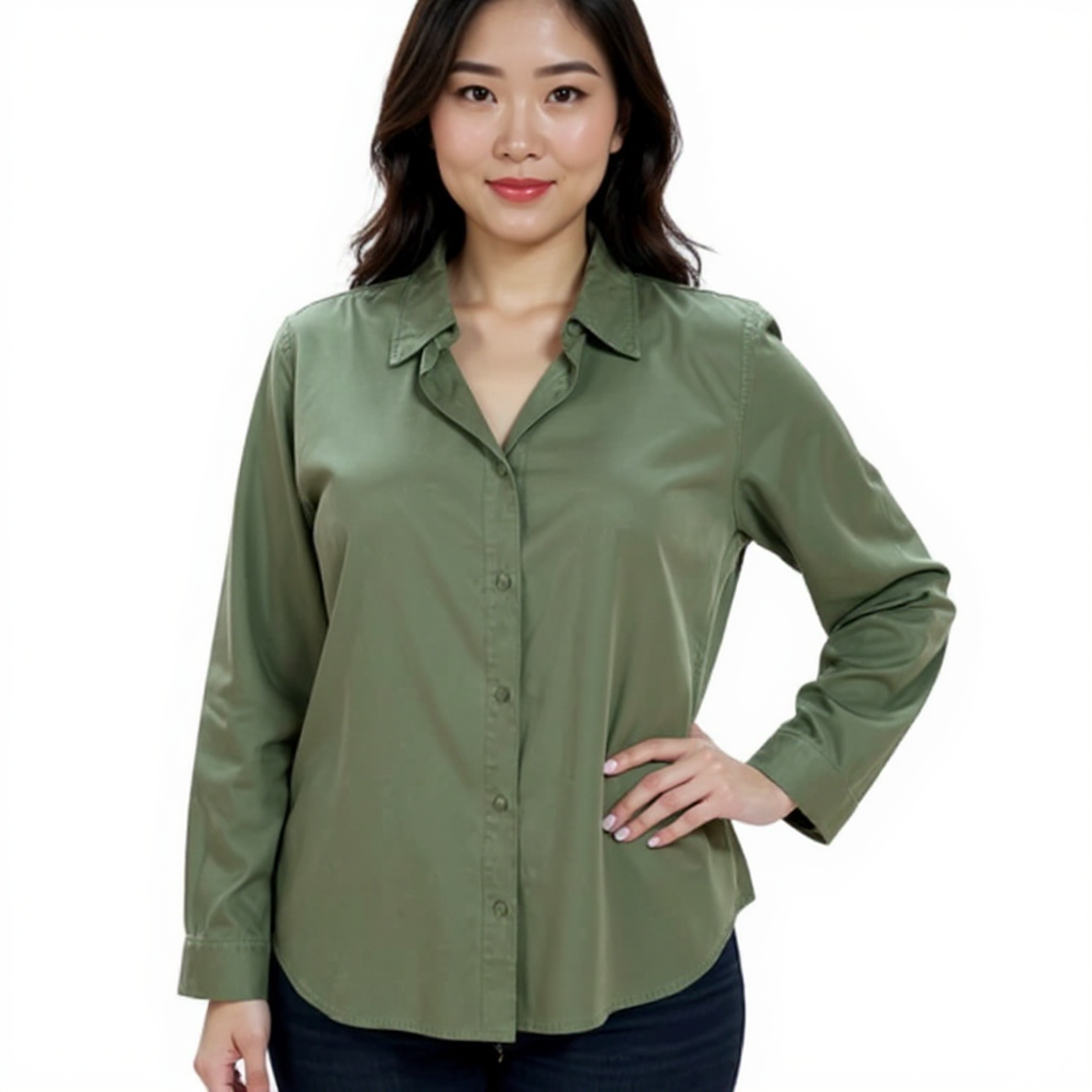 Iman Olive Solid Pre-Owned Ladies Top - Size XL