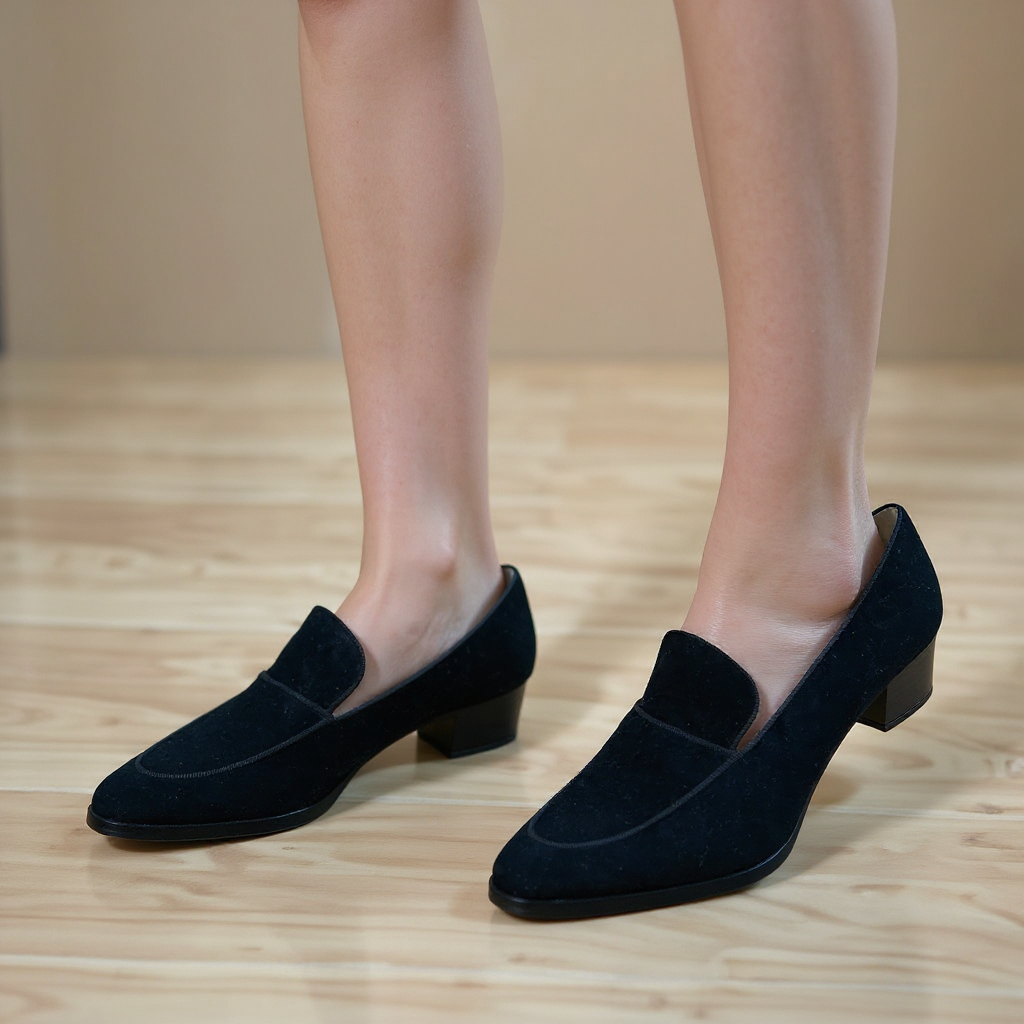 Valentina Rangoni Black Suede Pre-Owned Ladies Shoes – Size 9.5
