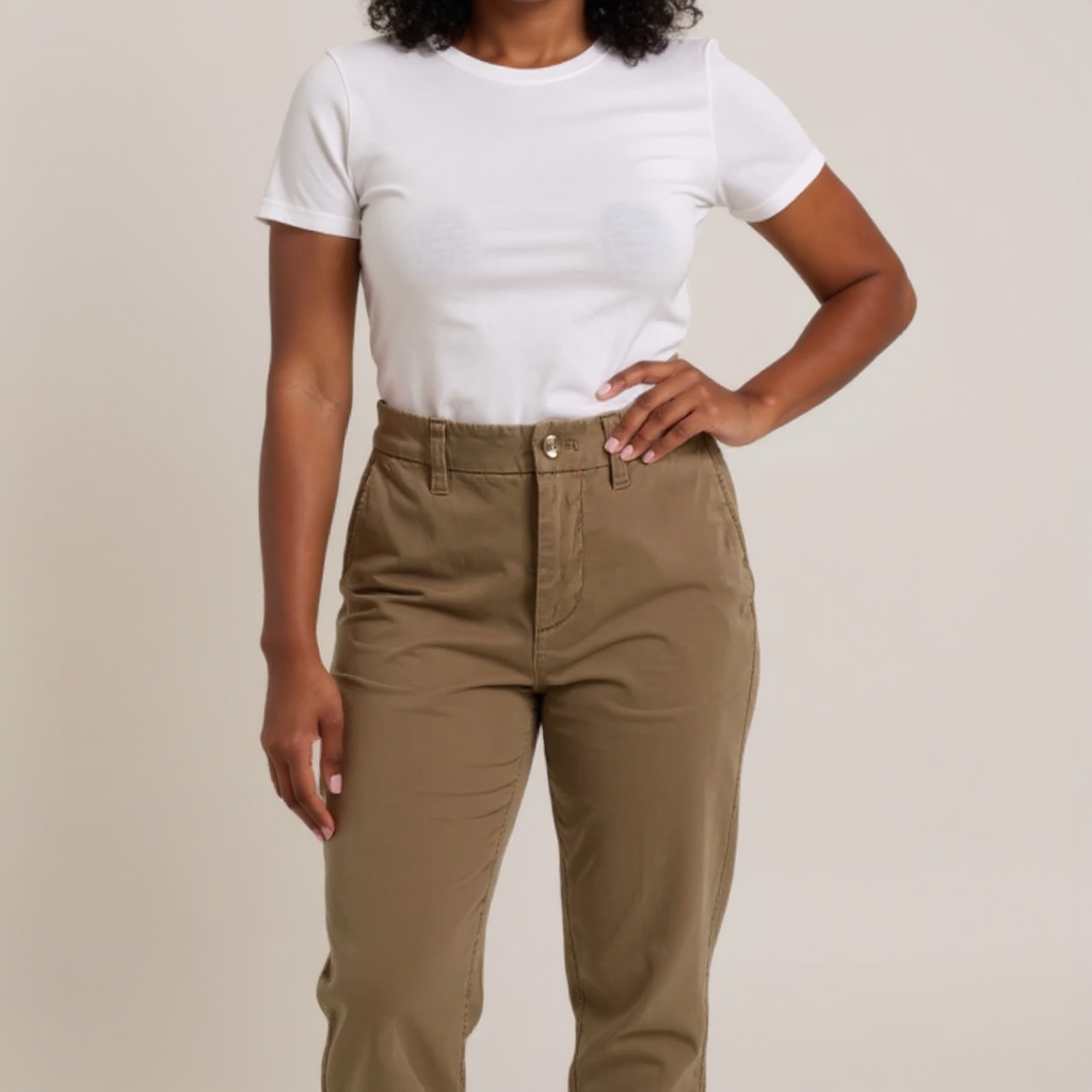 J Crew Dark Khaki Solid Ladies Pre-Owned Pants - Size 2