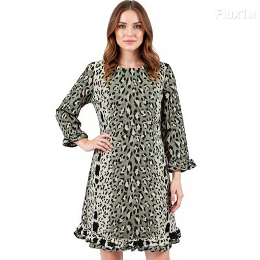 Julie Brown Pink/Gold/Black Animal Print Pre-Owned Ladies New with Tags Dress - Size 4