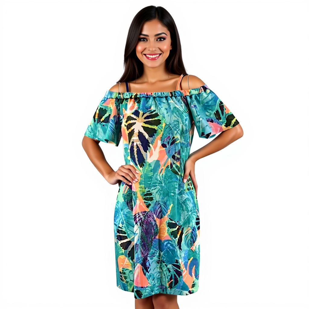 Gianni Bini Aqua/Pink/Purple Floral Pre-Owned Ladies Dress – Size Medium