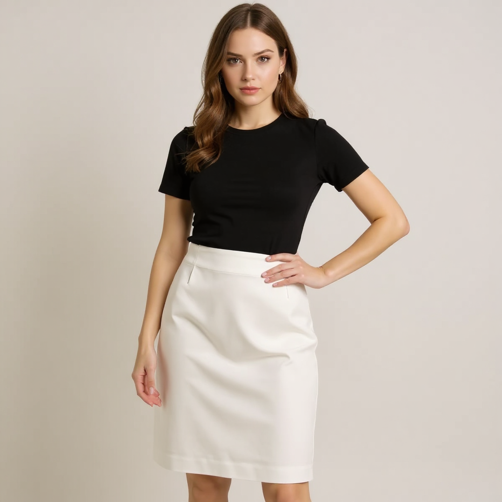 Doncaster White Solid Pre-Owned Ladies New With Tags Skirt - Size 14