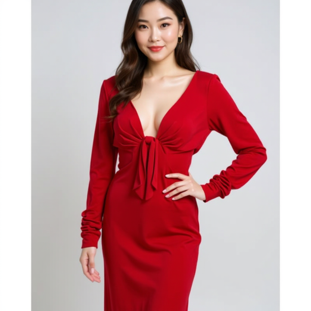 Moda International Solid Red Ladies Pre-Owned Dress - Size 10