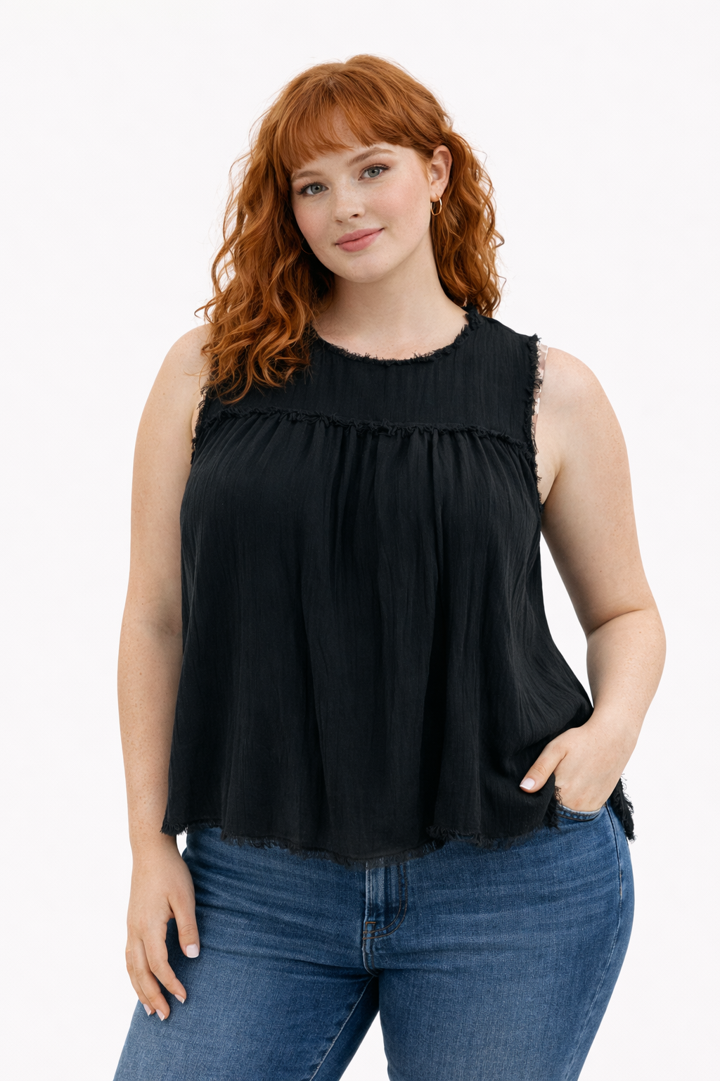 GILLI Black Pre-Owned Ladies Sleeveless Top - Size 1X