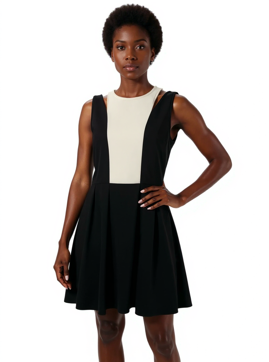 5/48 White/Black Pre-Owned Ladies New With Tags Dress - Size 6