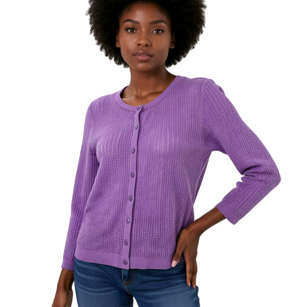 Talbots Lavender Solid Ladies Pre-Owned Top - Size Medium Petite