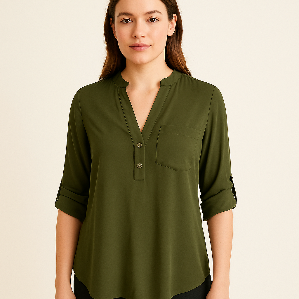 Jella C Olive Solid Top - Size Small - Margaret’s Fine Consignment