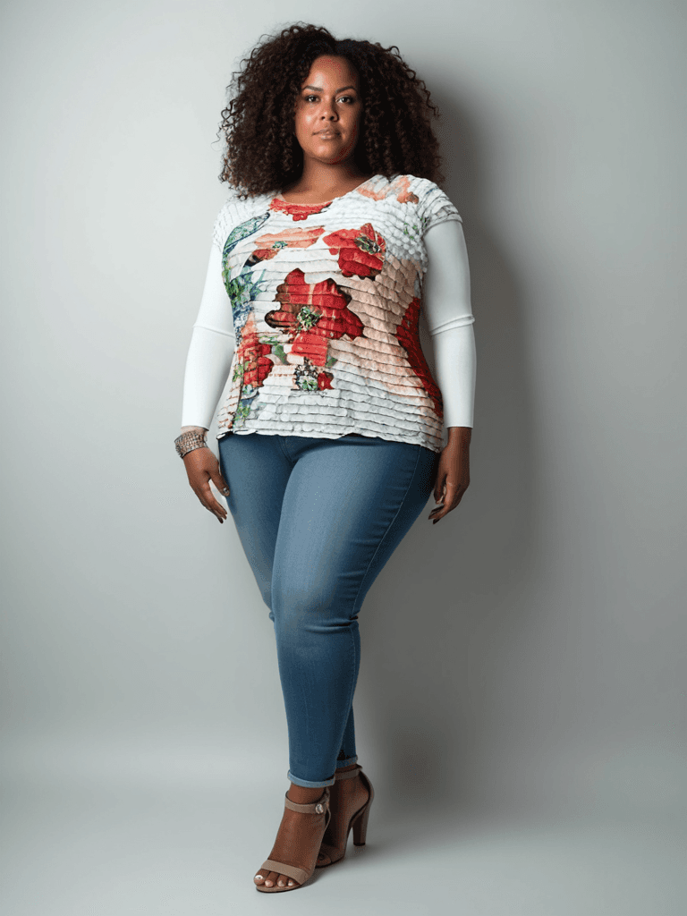 Lane Bryant White Floral Pre-Owned Ladies Top - Size 18/20 - Margaret’s Fine Consignment
