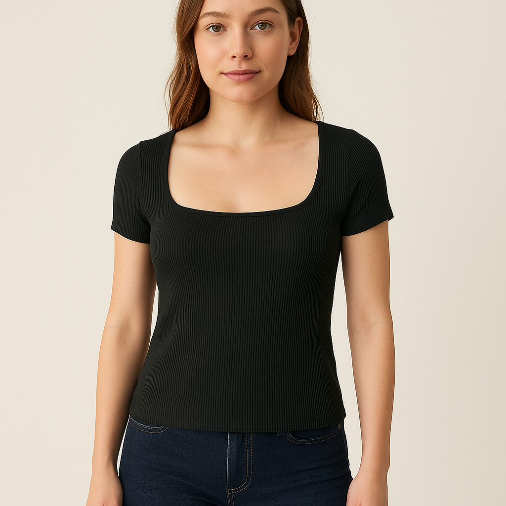 Madewell Black Ribbed Top - Size XS - Margaret’s Fine Consignment