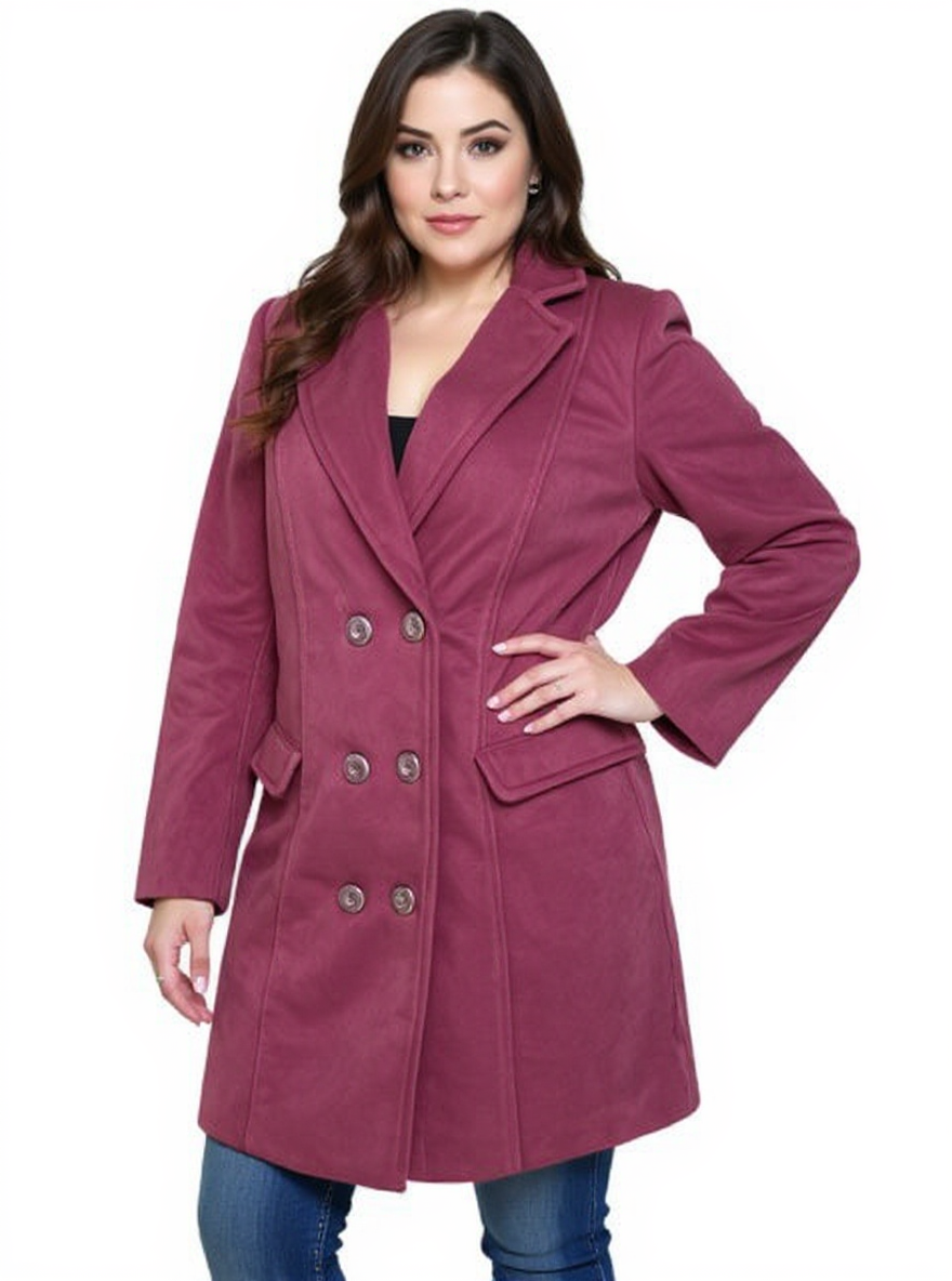 Flame Maroon Solid Pre-Owned Ladies New with Tags Coat - Size XL