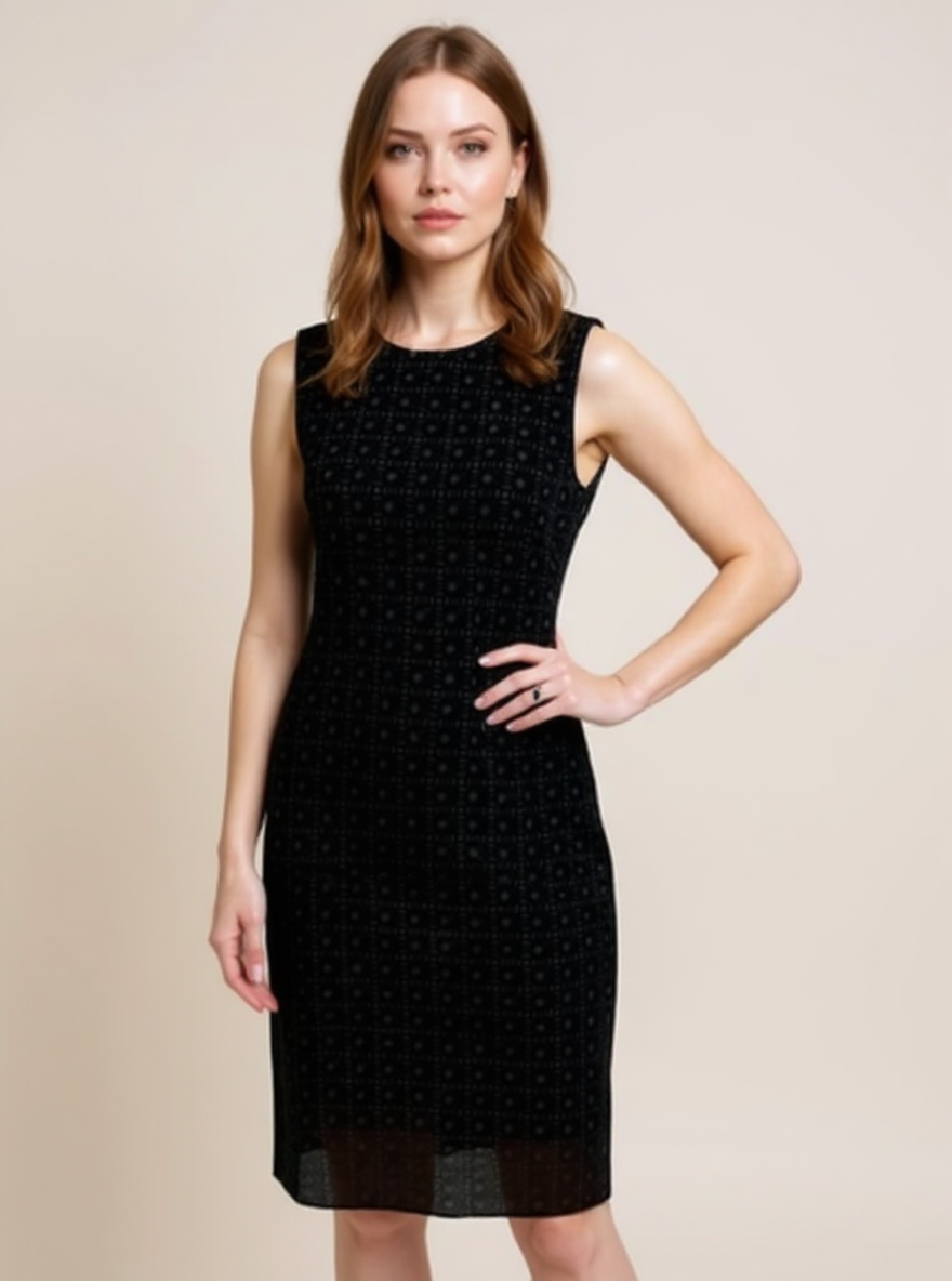 J Mclaughlin Black Solid Velvet Pre-Owned Ladies New with Tags Dress - Size 6