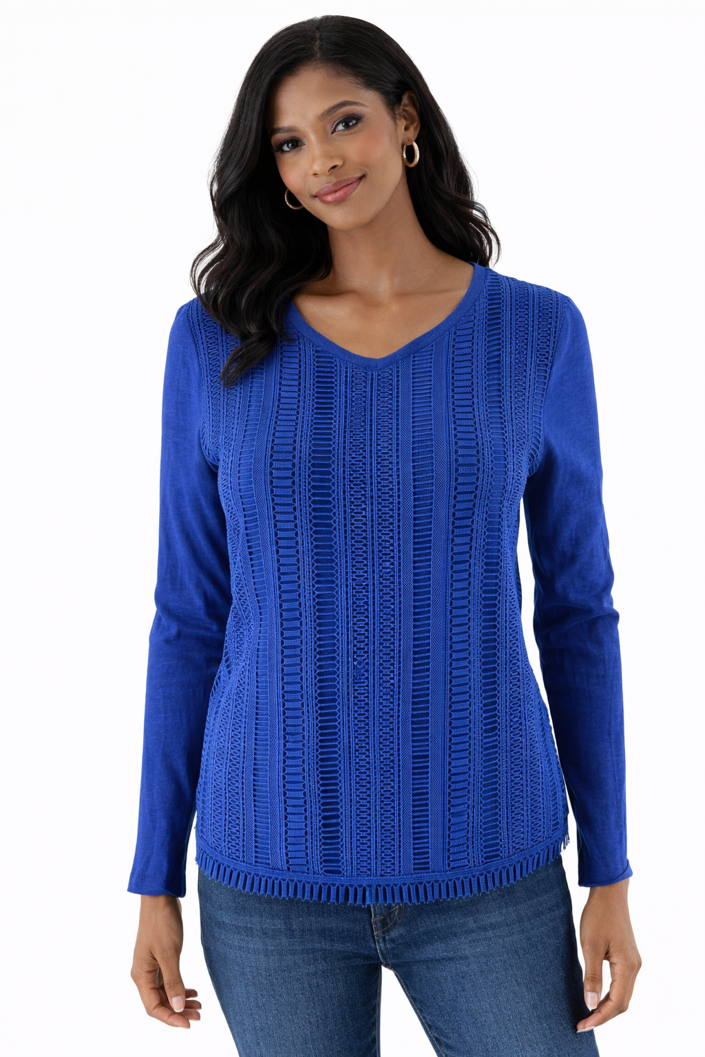 J. Crew - Royal Blue Mesh Pre-Owned Ladies Casual Top - Size XS