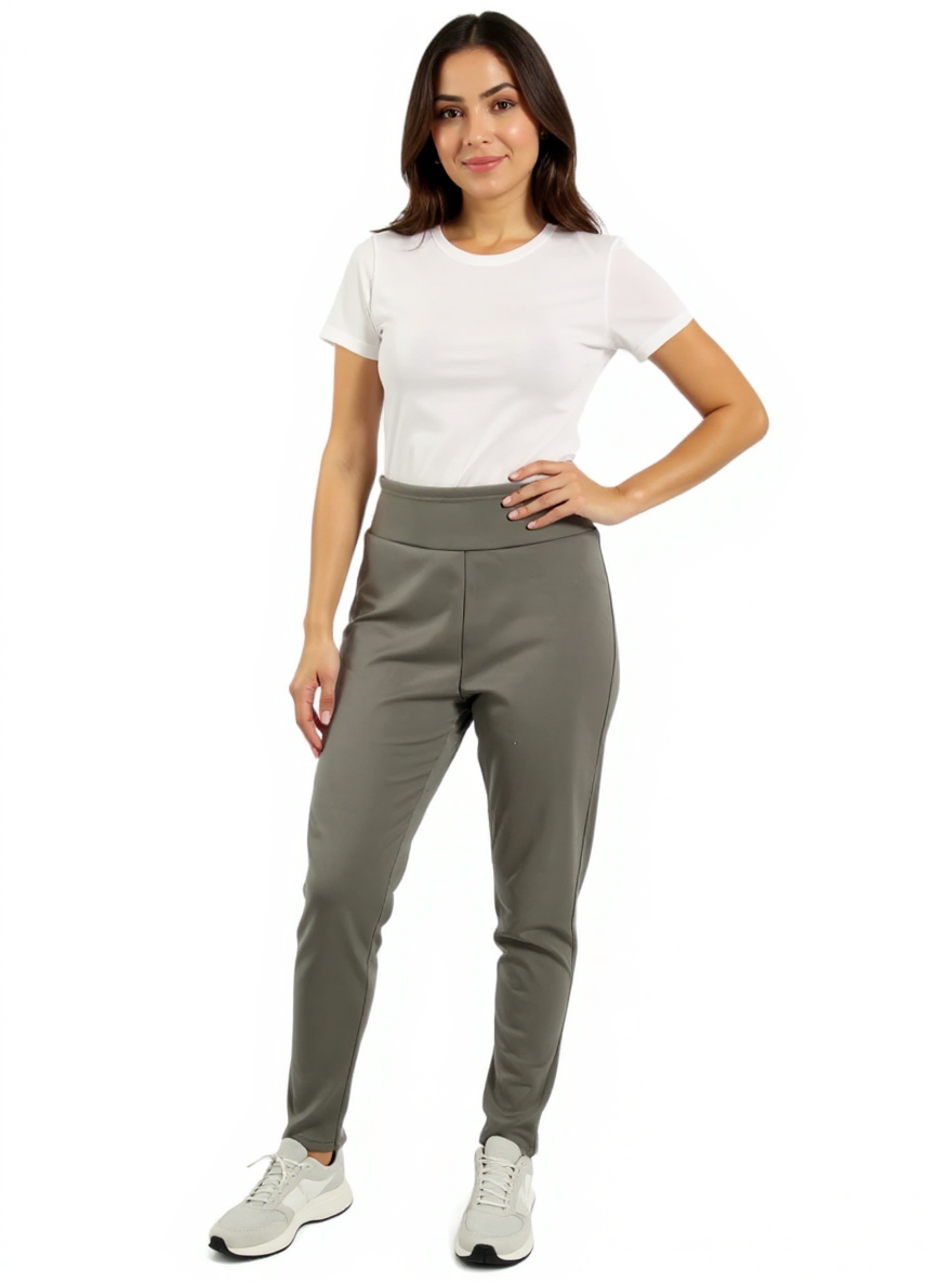 No Brand Gray Solid Pre-Owned Ladies Pants - Size Medium