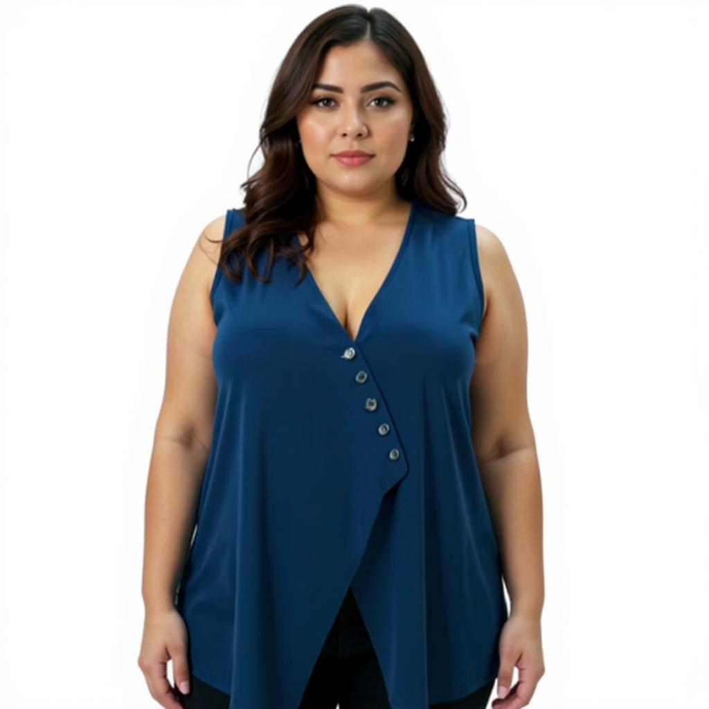 Sun Kim Blue Green Pre-Owned Ladies Top - Size Large