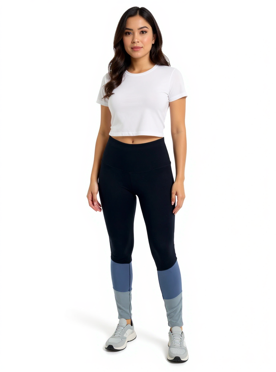 Lysse Blue ColorBlock Pre-Owned Ladies Pants  - Size Medium