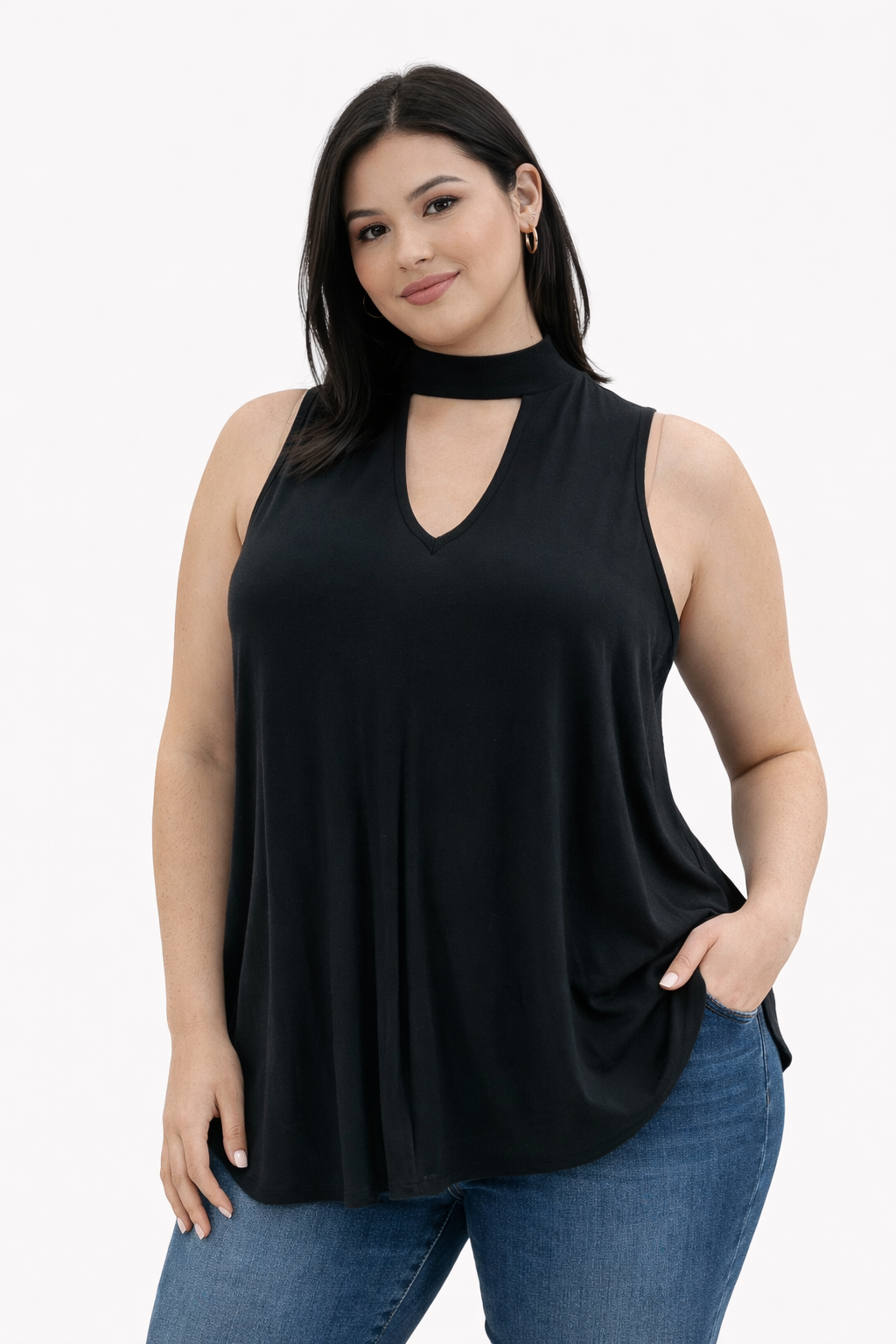 Alison Andrews Black Solid Pre-Owned Ladies Sleeveless Top - Size 2X