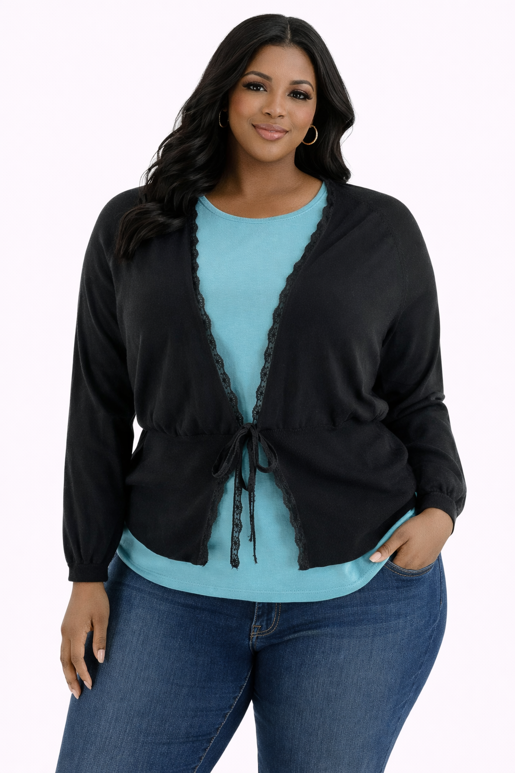 Lane Bryant Black Solid Pre-Owned Ladies Top - Size 18