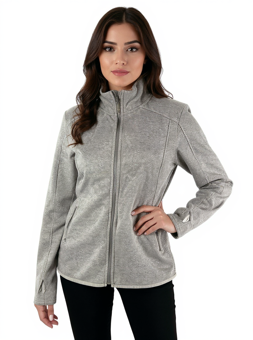Roxy Size M Gray Sparkle Pre-Owned Ladies Jacket - Size Medium