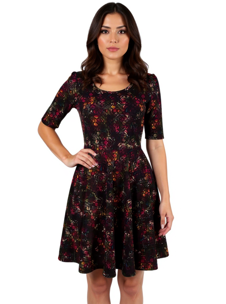 Lularoe Black/Multi Print Pre-Owned Ladies Dress - Size XS