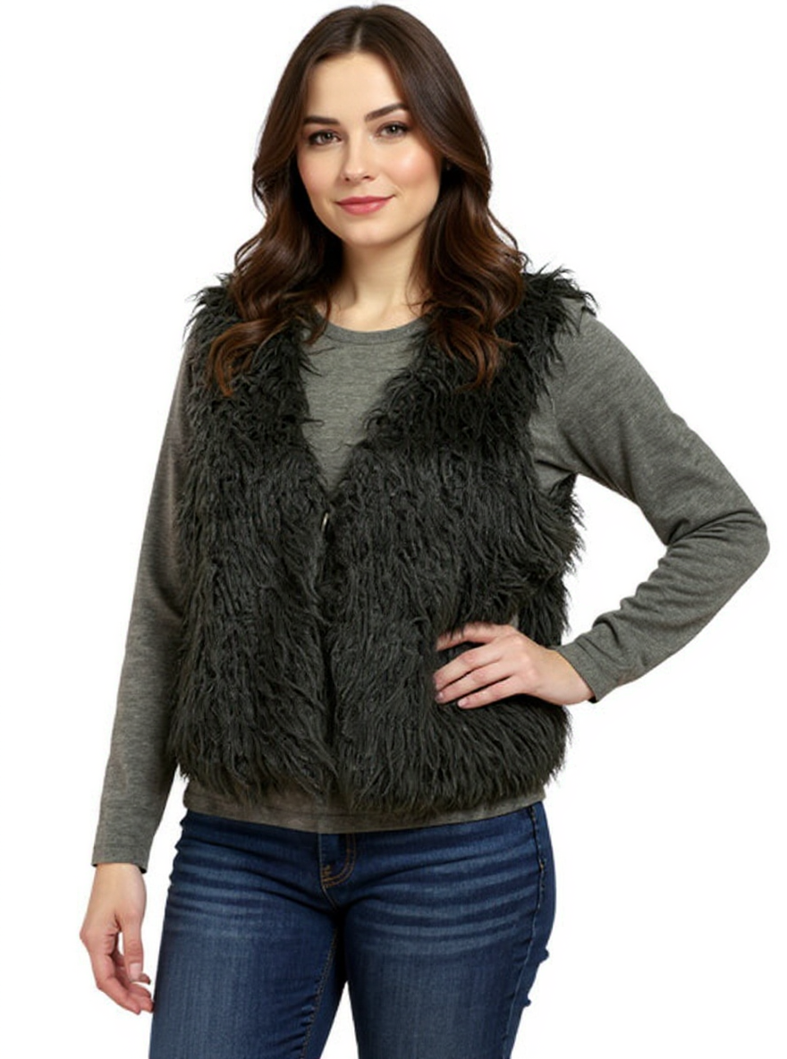 WD-NY Black Solid Pre-Owned Ladies Vest - Size XL