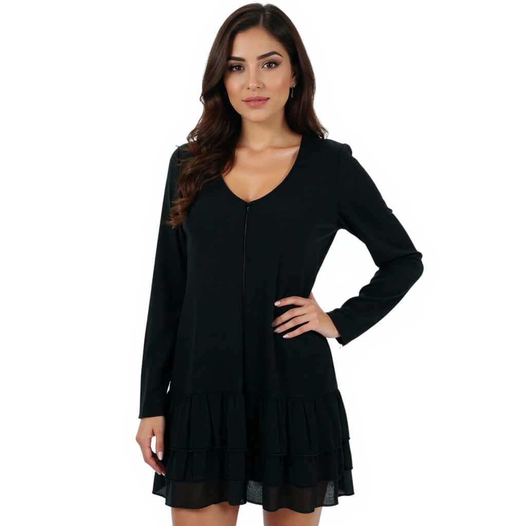 Style & Co Black Solid Pre-Owned Ladies Dress - Size Medium Petite