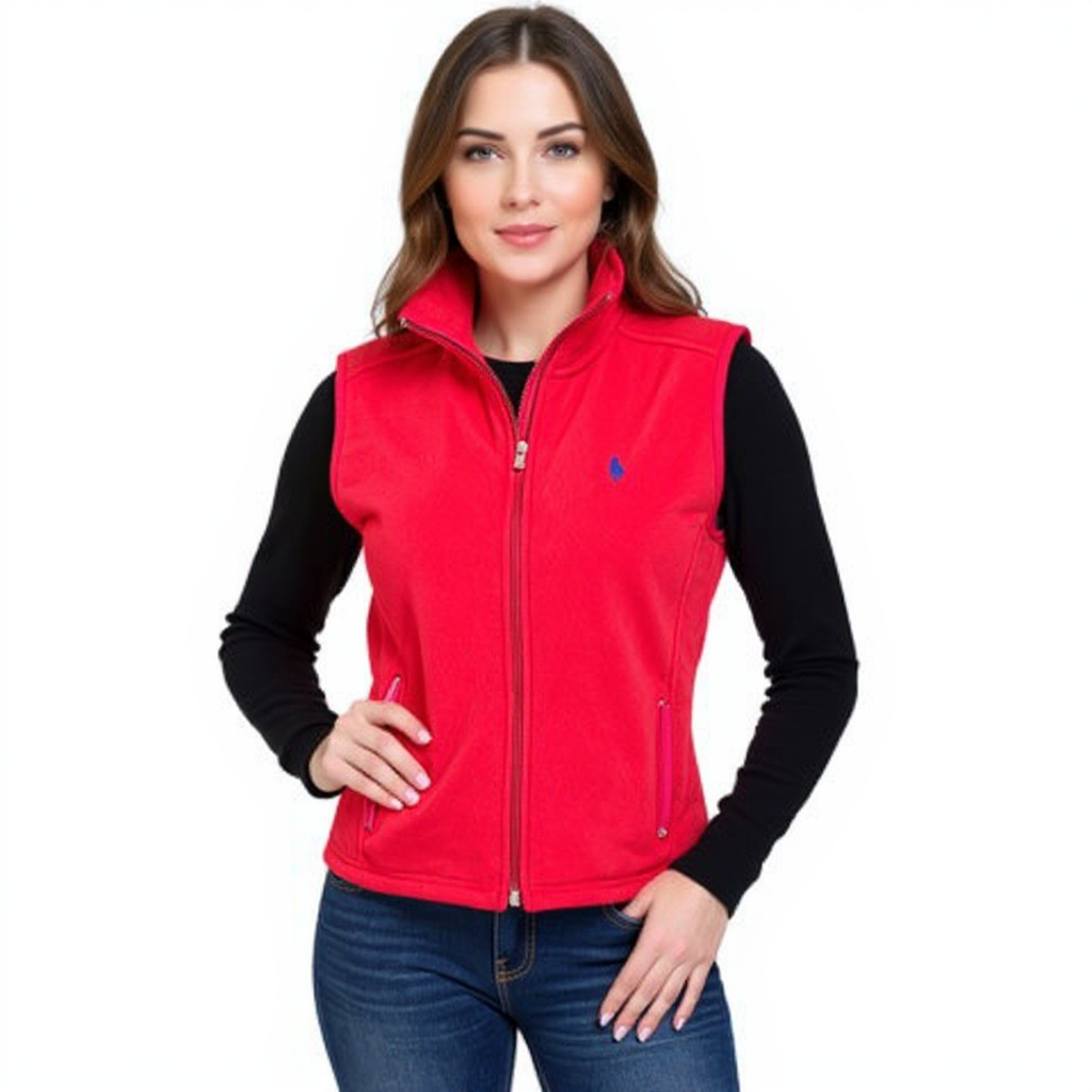 Polo Red Fleece Ladies Pre-Owned Vest - Size Medium