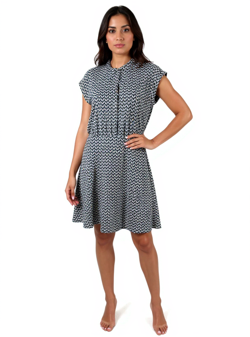 Boden Blue/Green/Tan Print Pre-Owned Ladies Dress - Size 10R