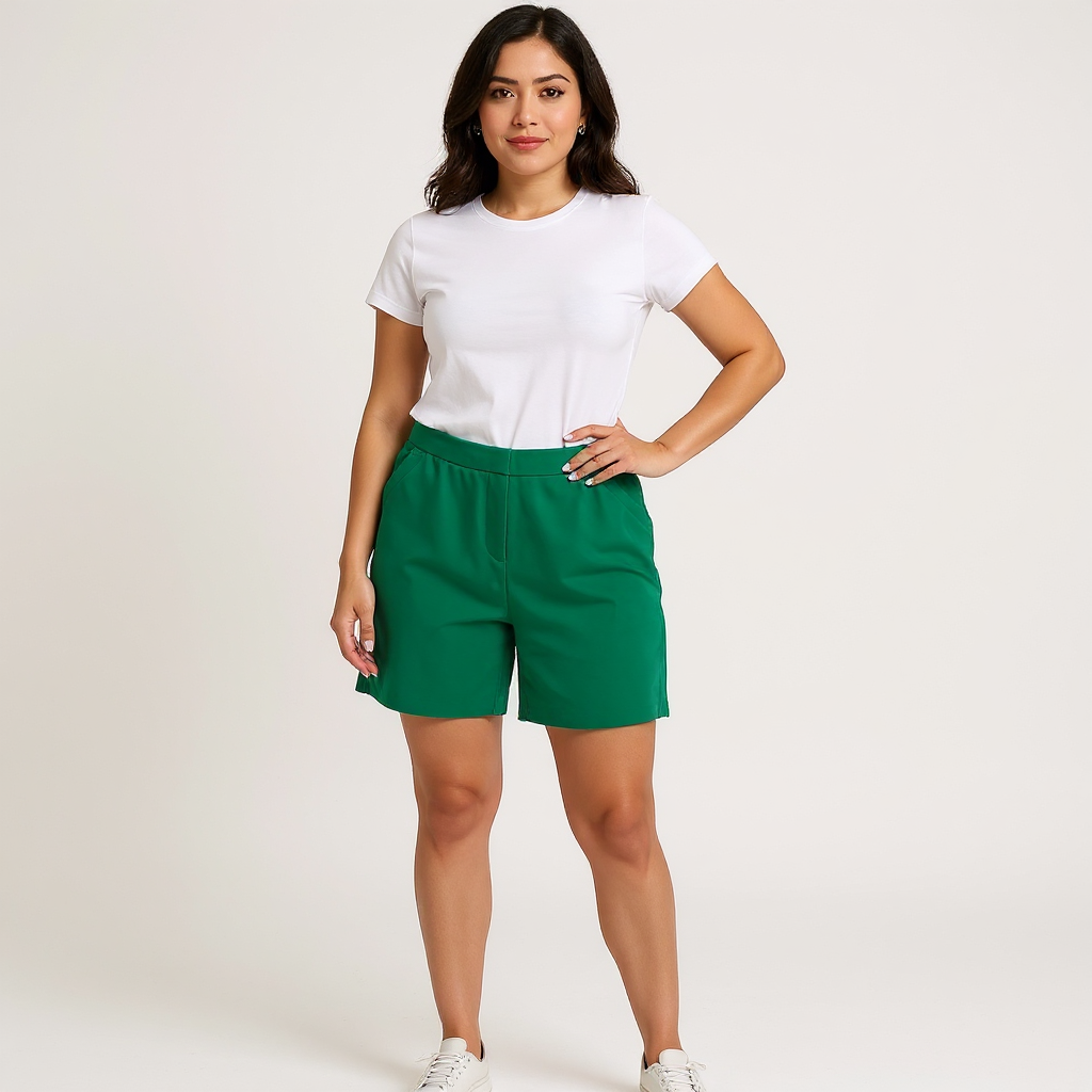 Investments Green Solid Pre-Owned Ladies Shorts - Size 12