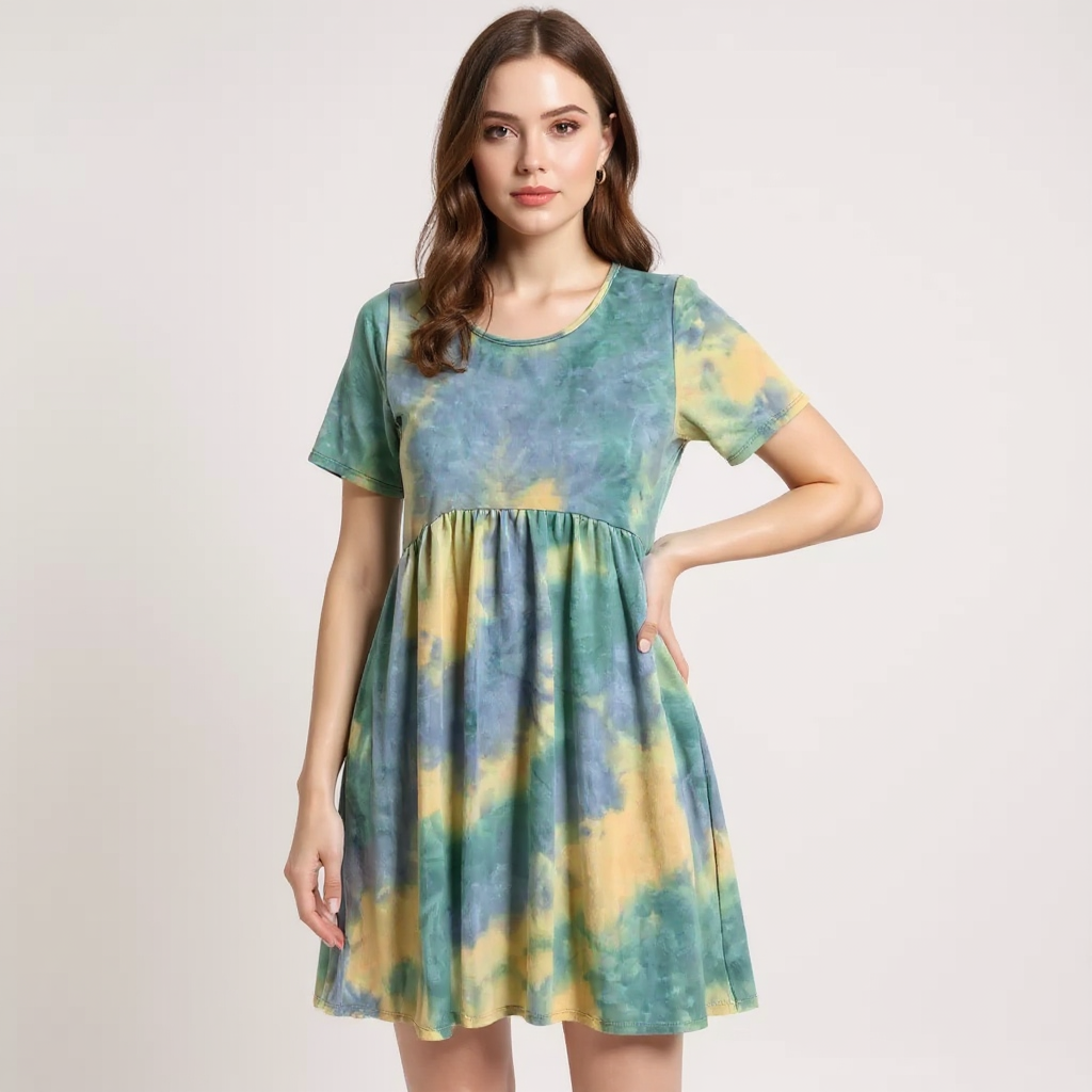 Rae Mode Blue Tie Dye Pre-Owned Ladies Dress - Size Small