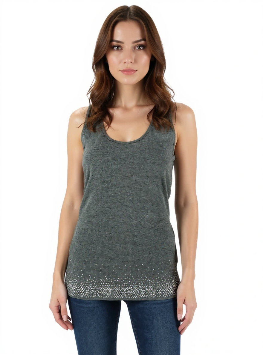 Express Gray Tank Top Pre-Owned Ladies Top - Size Large