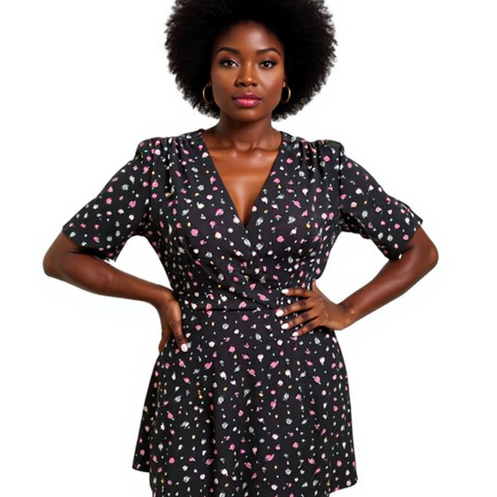 French Connection Black Floral Ladies Pre-Owned New with Tags Dress - Size 4