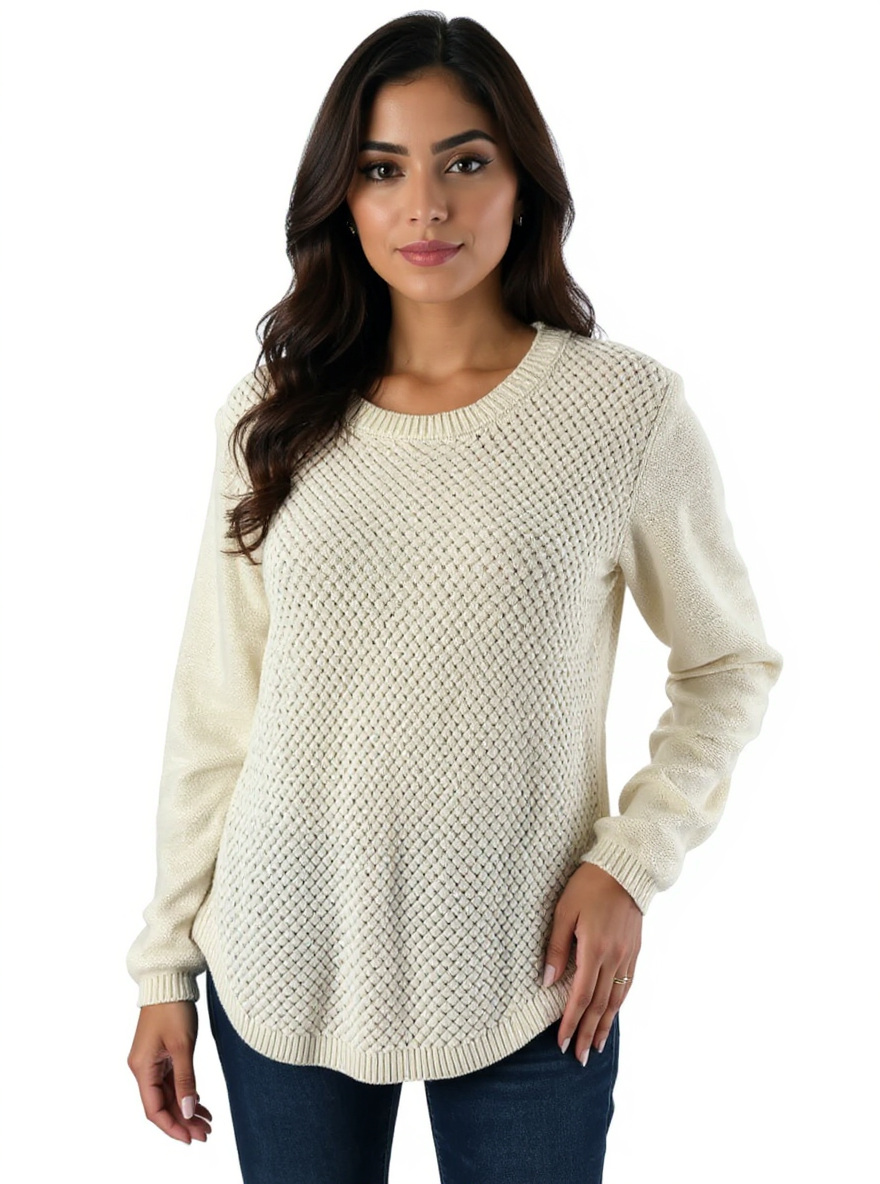 August Mist Cream Pre-Owned Ladies Casual Top - Size Small