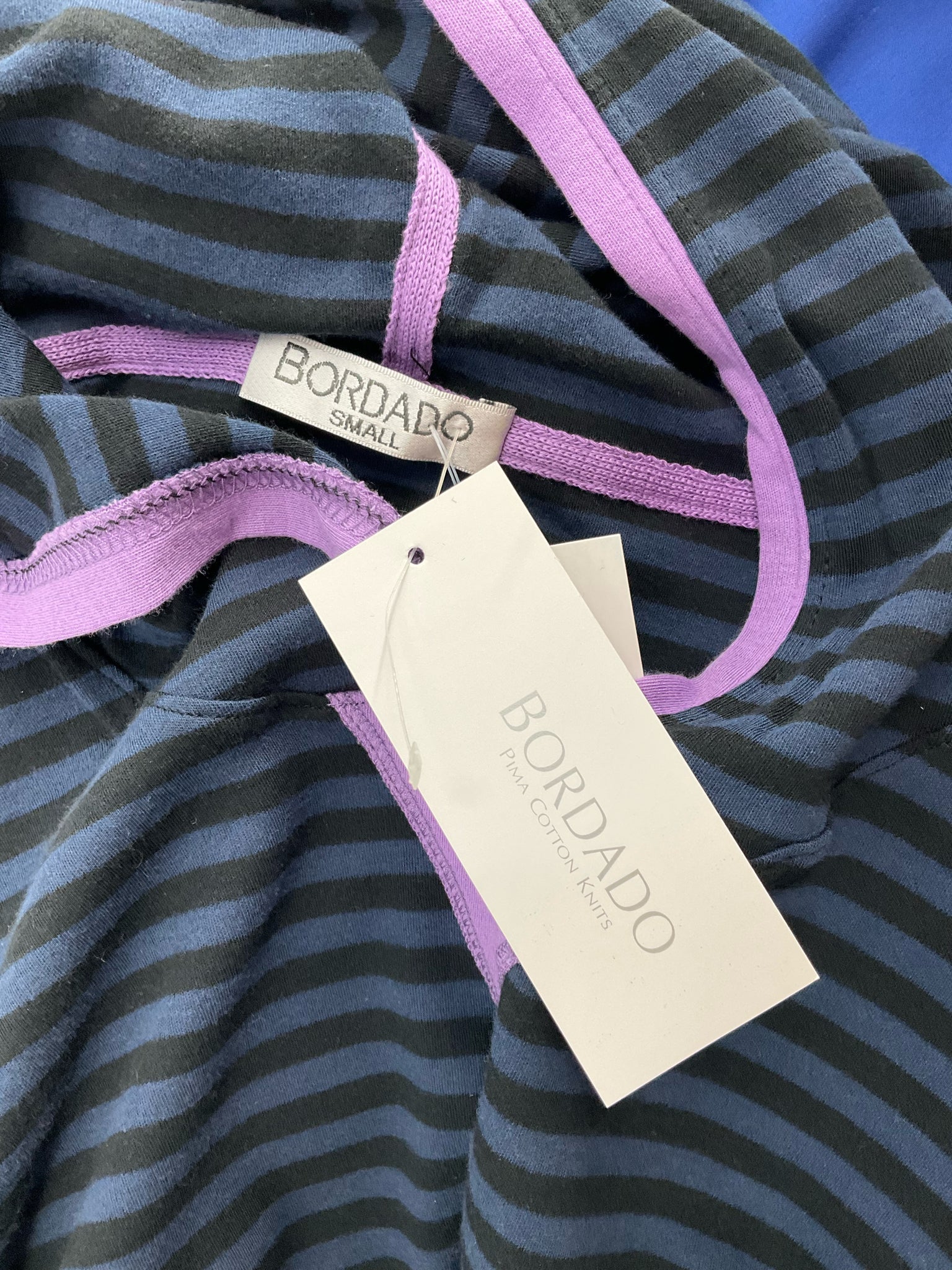 Bordado - Navy/Purple Stripe Pre-Owned Ladies Casual Top - Size Small