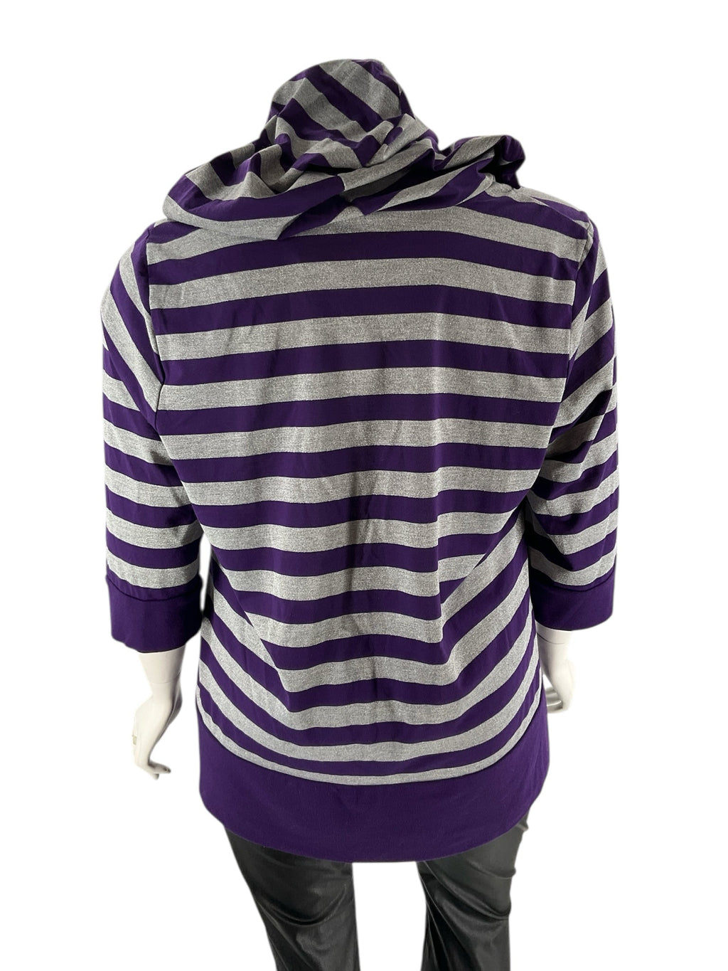 Venezia Purple/Silver Stripe Pre-Owned Ladies Casual Top -  Size 22/24