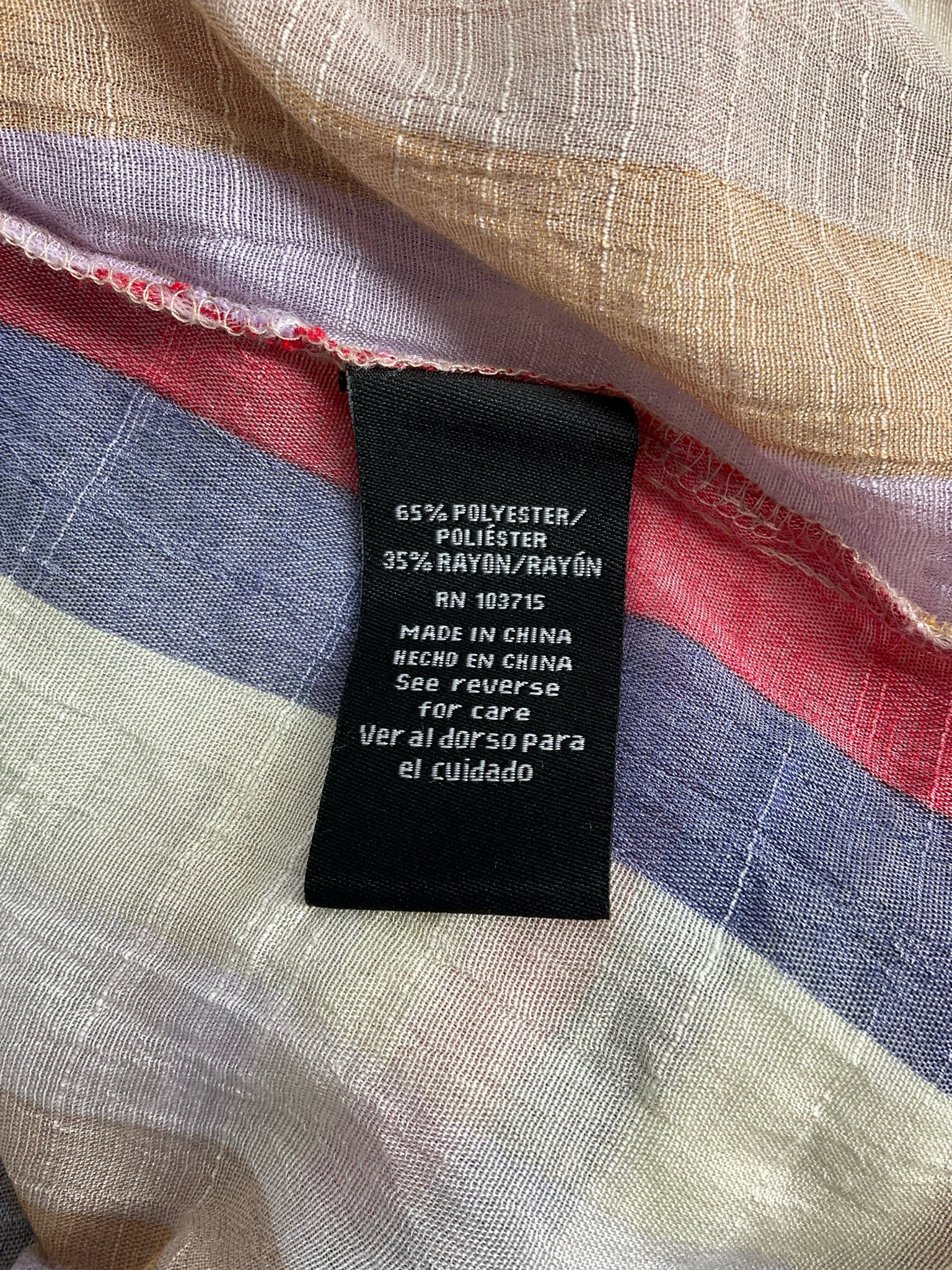 Zac & Rachel Multi Stripe Pre-Owned Ladies Casual Top -  Size 1X