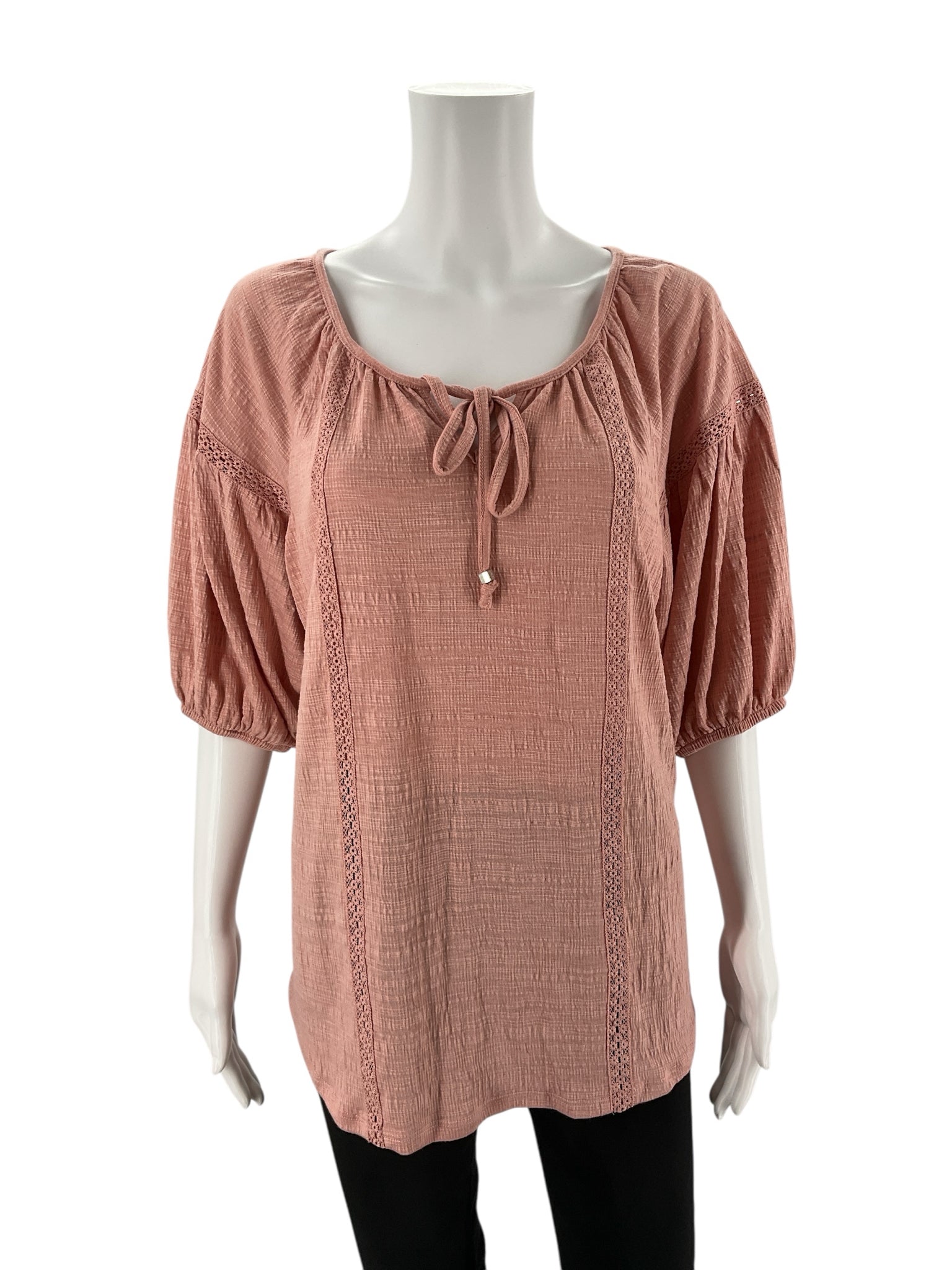 Adrienne Vittadin Pink Solid Pre-Owned Ladies Top - Size Large
