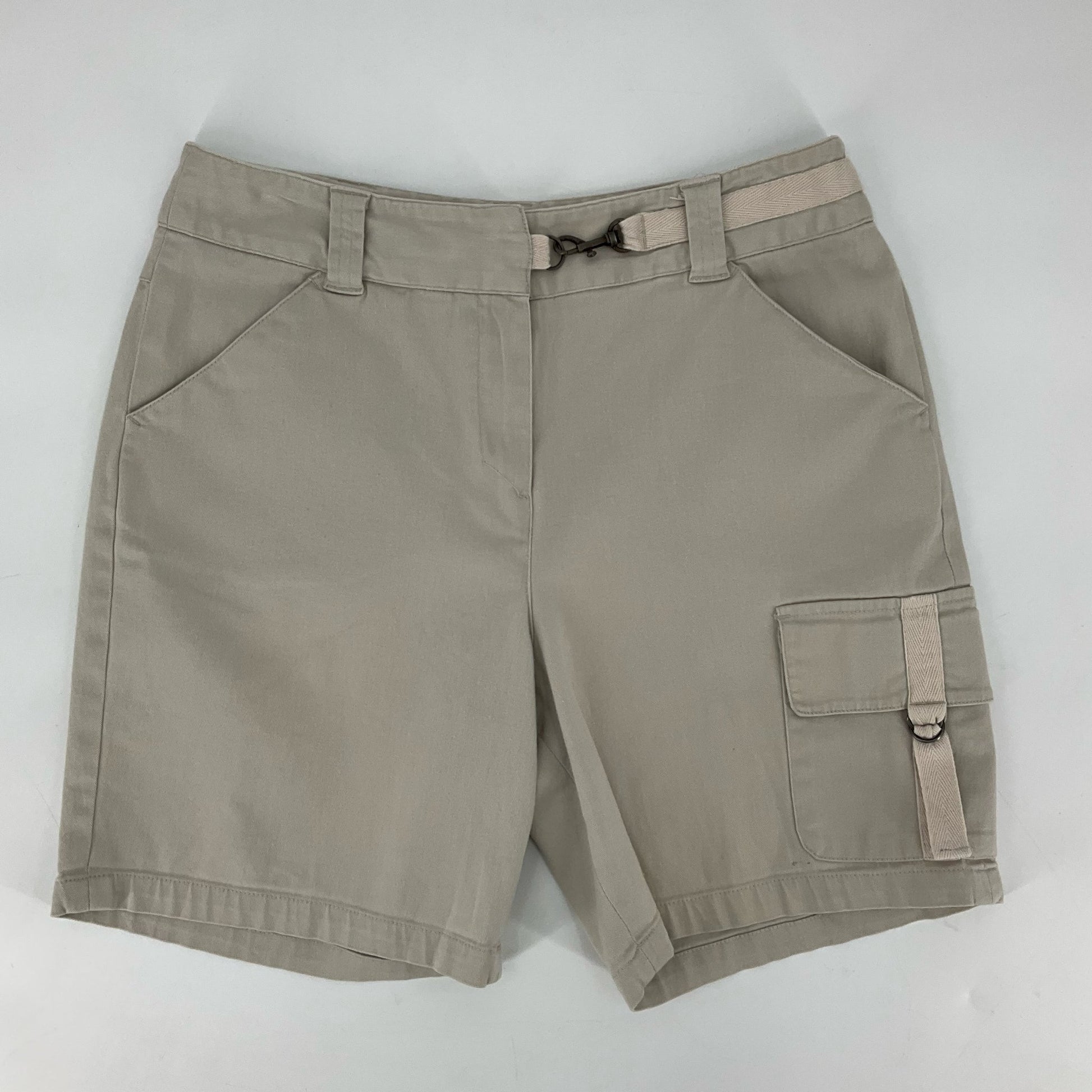 Larry Levine Khaki Cargo Pre-Owned Ladies Shorts - Size 8