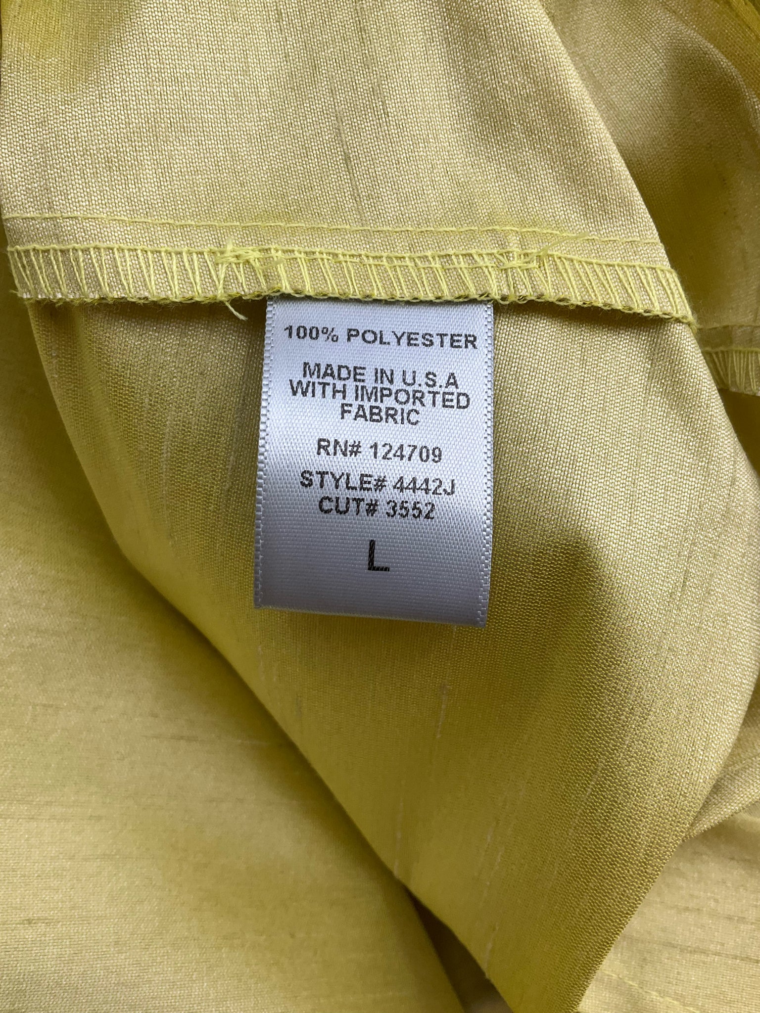 ic collection Yellow Green Solid Pre-Owned Ladies Top - Size Large