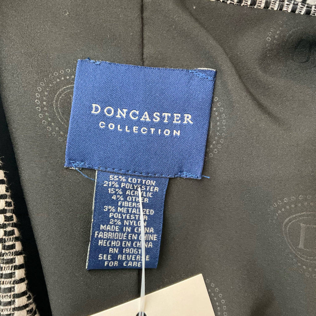 Doncaster Black/White Print Pre-Owned Ladies Blazer - Size 10