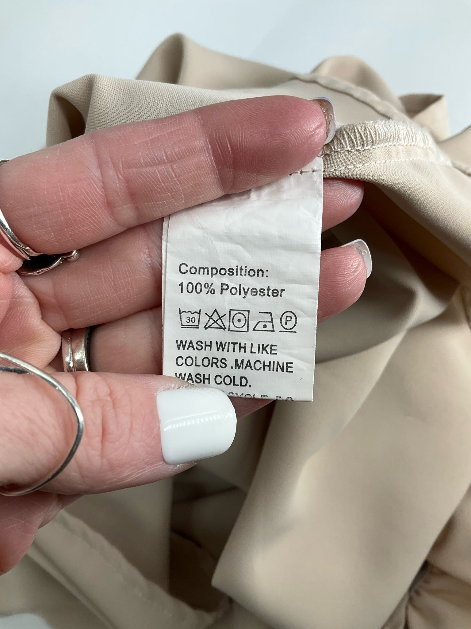 Shein - Tan Solid Pre-Owned Ladies Casual Top - Size Large