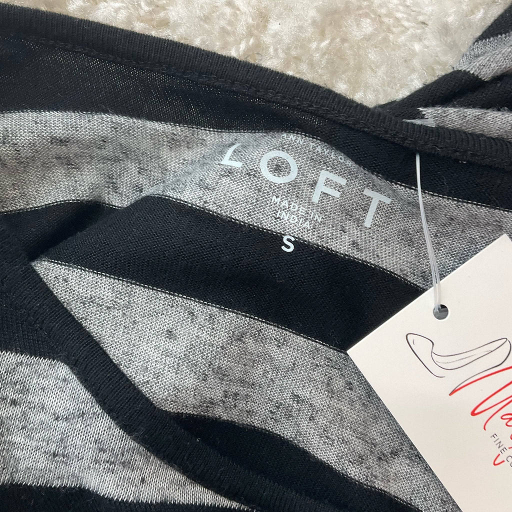 Loft Gray/Black Stripe Top - Size Small - Margaret’s Fine Consignment
