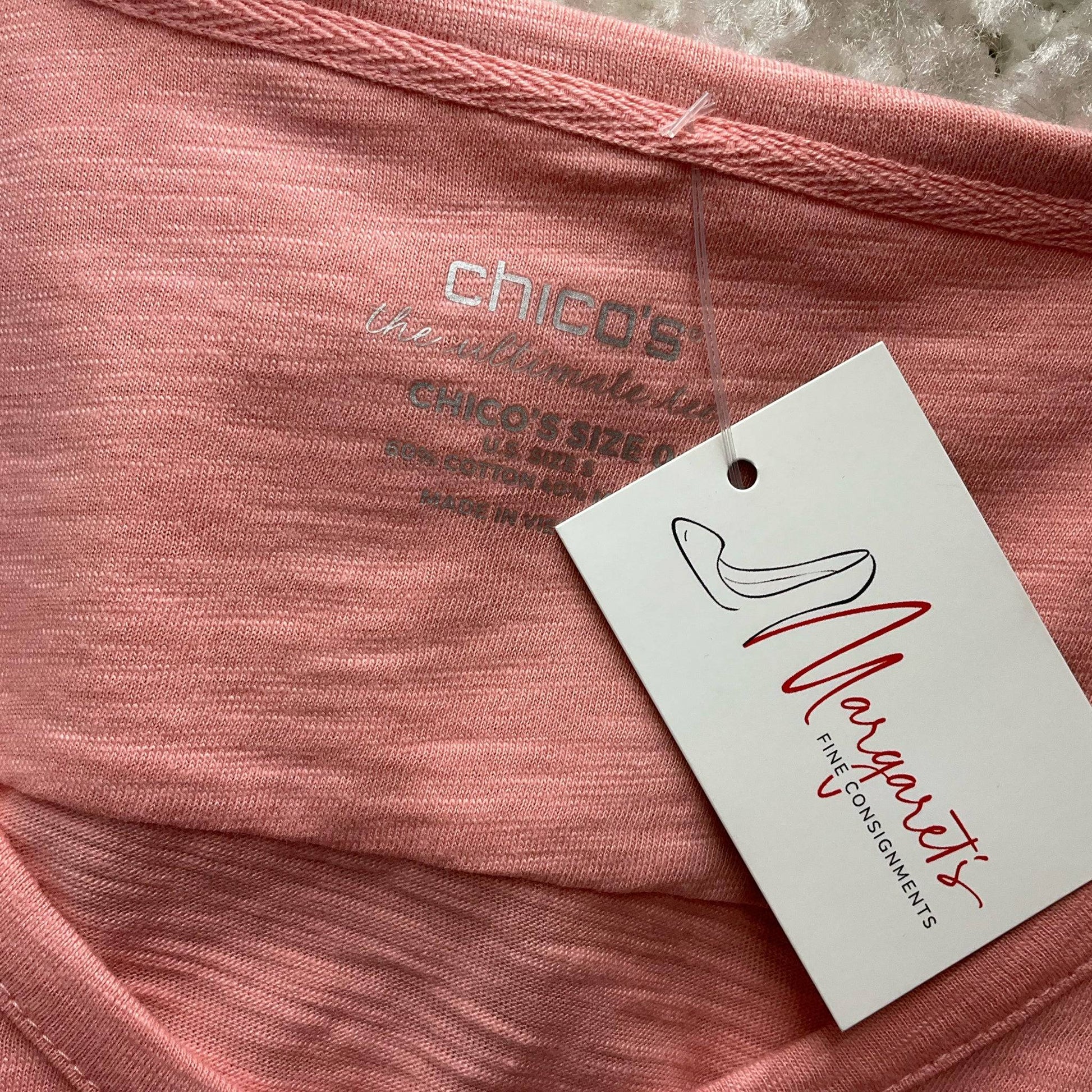 Chico Peach Solid Pre-Owned Ladies Top - Size Small - Margaret’s Fine Consignment