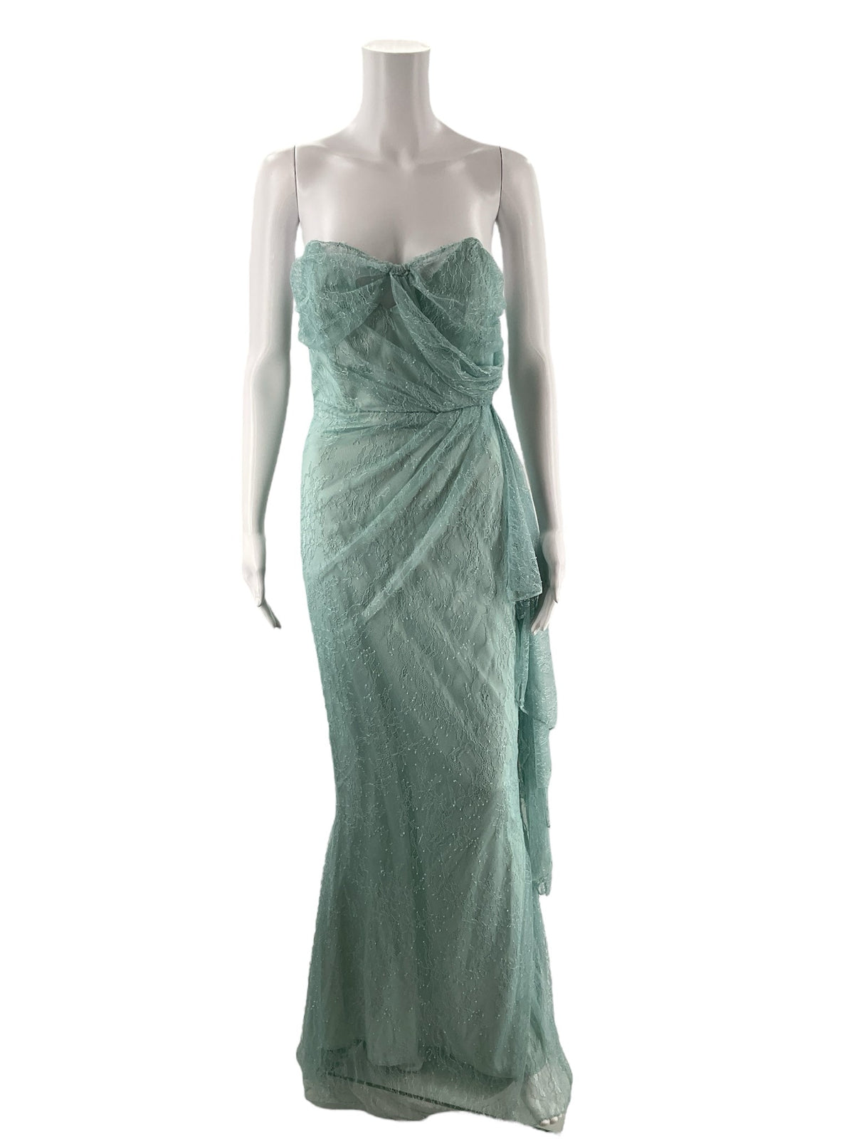 Michael Costello Aqua Lace Pre-Owned Ladies New With Tags Dress - Size Small