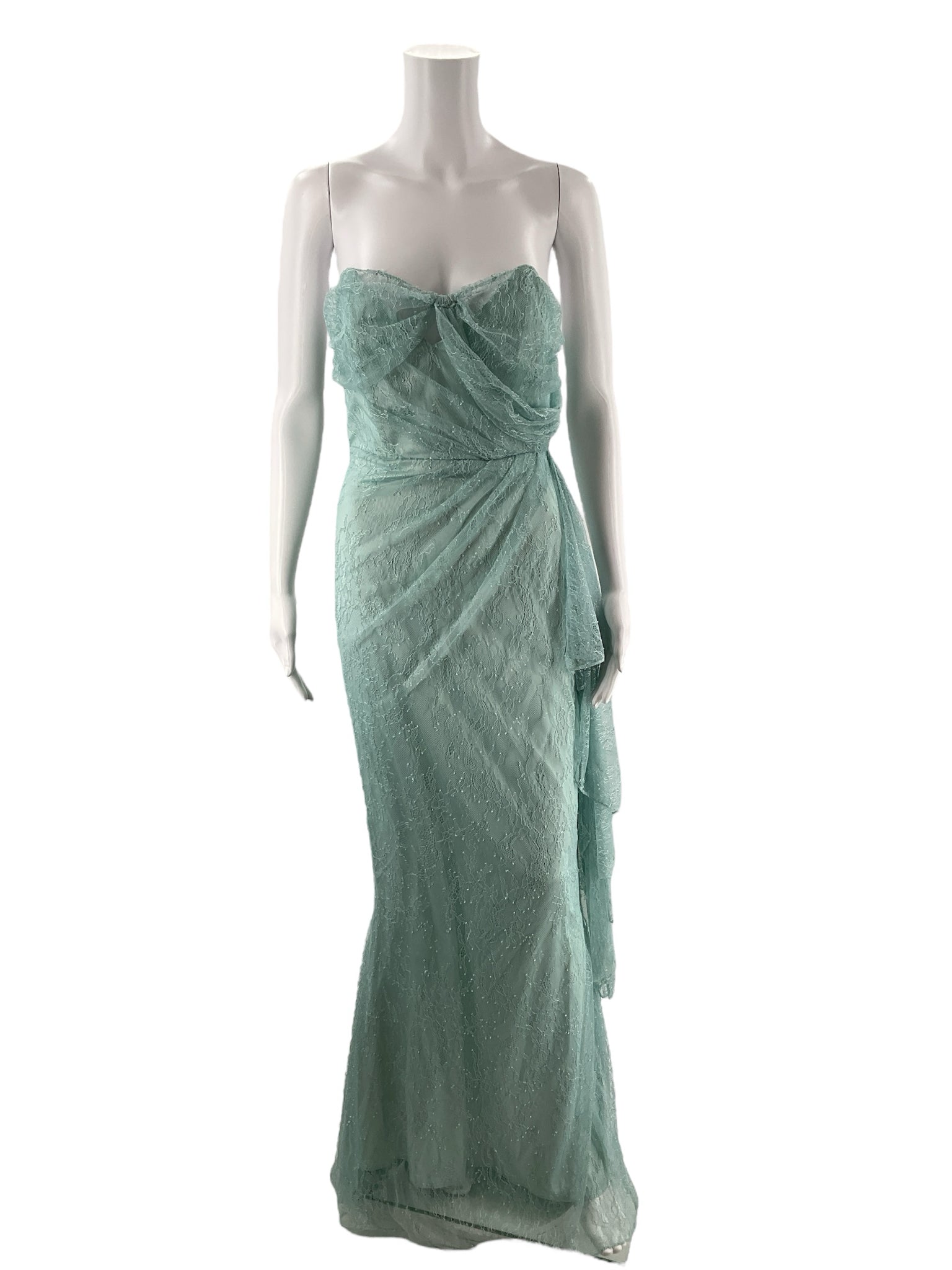 Michael Costello Aqua Lace Pre-Owned Ladies New With Tags Dress - Size Small