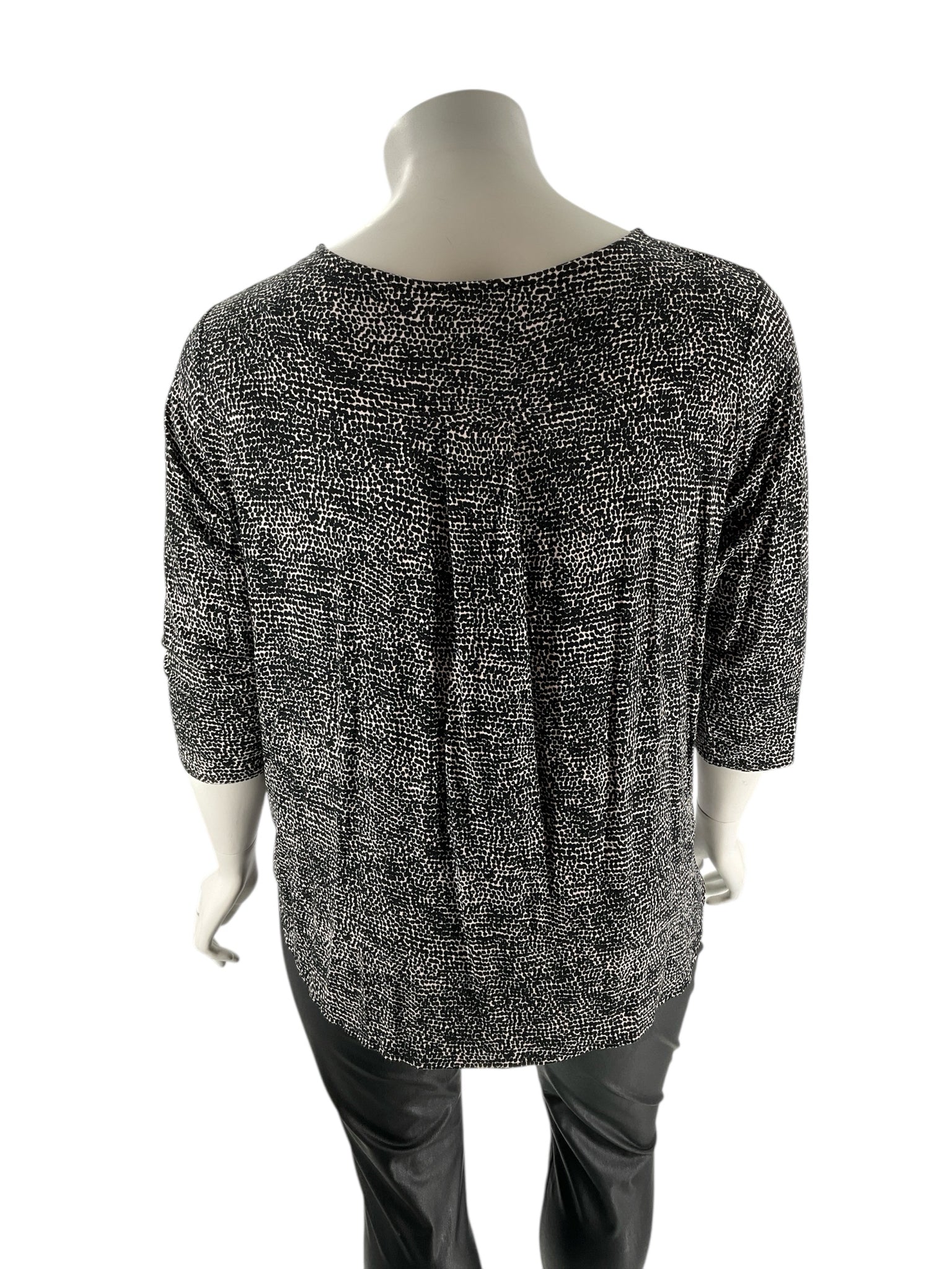 Philosophy Black/Cream Dots Pre-Owned Ladies Top - Size 2X